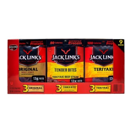 Green Rabbit Holdings JACK LINKS Beef Jerky Variety Pack, 1.25 oz, 9 Count 22000411